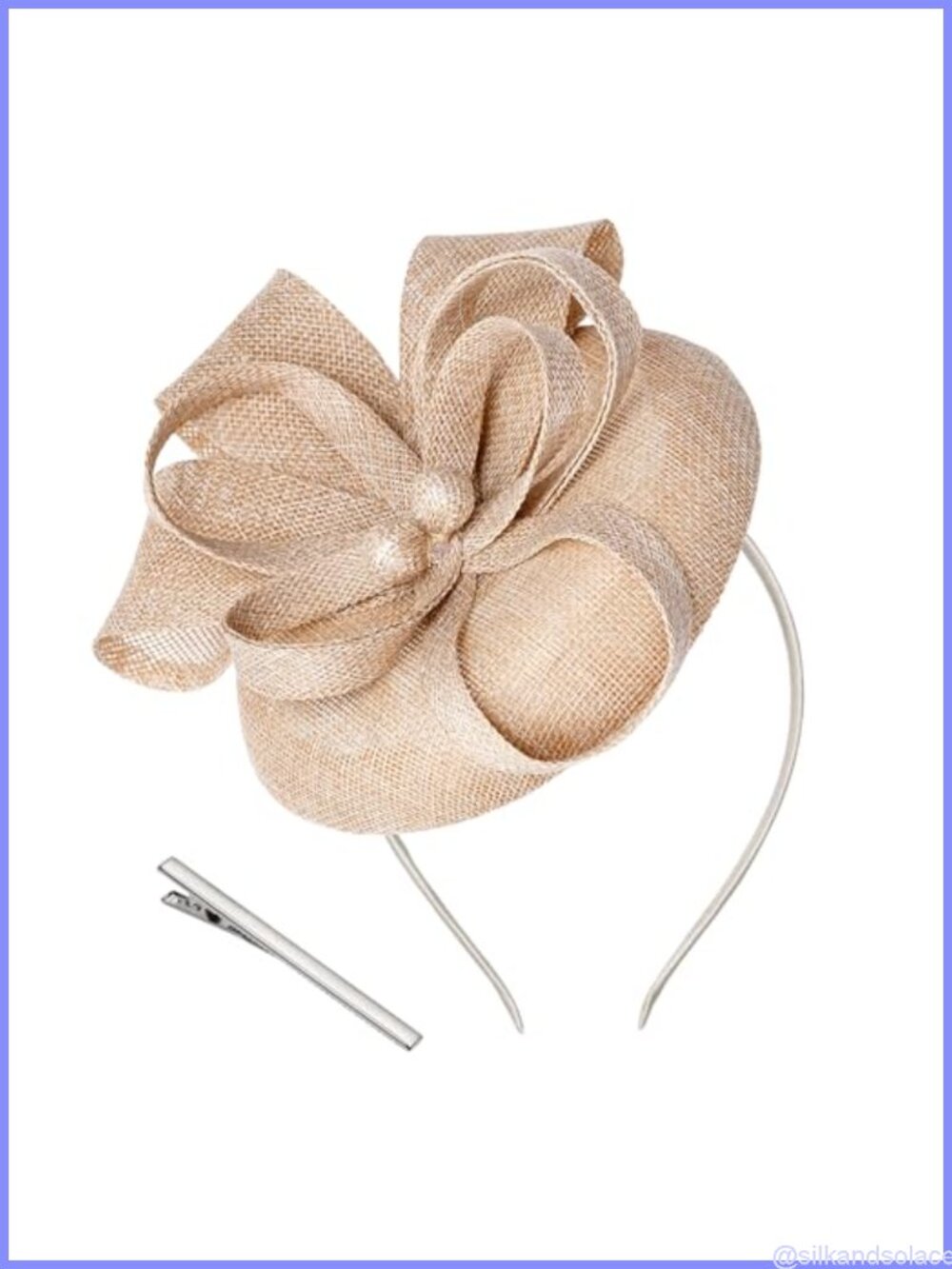 Women's Fascinator Hat with Faux Pearl & Bow, Tea Party Headpiece